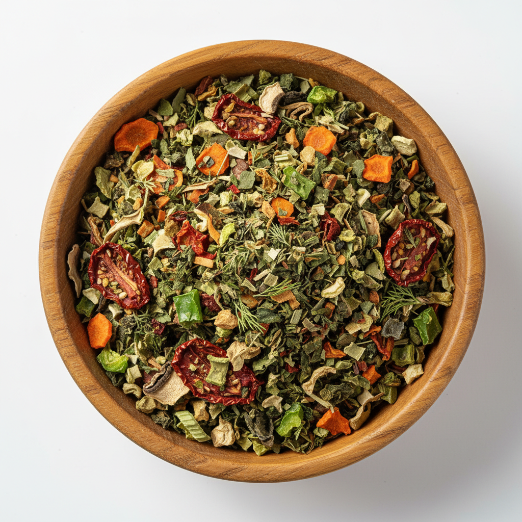 Mixed Dried Vegetables(Polo) in wooden bowl with white background, photo size is 556px in 556 px